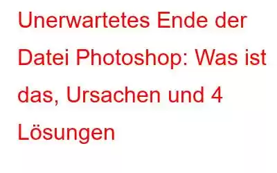 Unerwartetes Ende der Datei Photoshop: Was ist das, Ursachen und 4 Lösungen