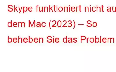 Skype funktioniert nicht auf dem Mac (2023) – So beheben Sie das Problem