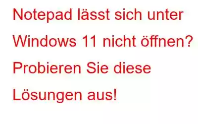 Notepad lässt sich unter Windows 11 nicht öffnen? Probieren Sie diese Lösungen aus!