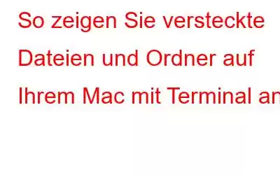 So zeigen Sie versteckte Dateien und Ordner auf Ihrem Mac mit Terminal an