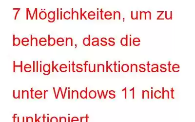 7 Möglichkeiten, um zu beheben, dass die Helligkeitsfunktionstaste unter Windows 11 nicht funktioniert