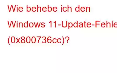 Wie behebe ich den Windows 11-Update-Fehler (0x800736cc)?