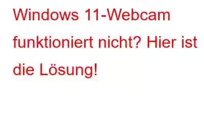 Windows 11-Webcam funktioniert nicht? Hier ist die Lösung!