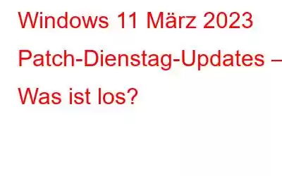 Windows 11 März 2023 Patch-Dienstag-Updates – Was ist los?