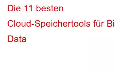 Die 11 besten Cloud-Speichertools für Big Data