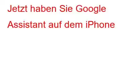 Jetzt haben Sie Google Assistant auf dem iPhone