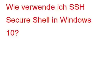 Wie verwende ich SSH Secure Shell in Windows 10?