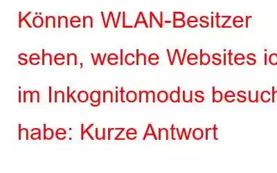 Können WLAN-Besitzer sehen, welche Websites ich im Inkognitomodus besucht habe: Kurze Antwort