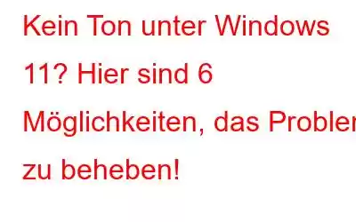 Kein Ton unter Windows 11? Hier sind 6 Möglichkeiten, das Problem zu beheben!