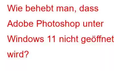 Wie behebt man, dass Adobe Photoshop unter Windows 11 nicht geöffnet wird?