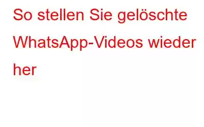 So stellen Sie gelöschte WhatsApp-Videos wieder her