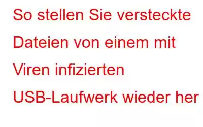 So stellen Sie versteckte Dateien von einem mit Viren infizierten USB-Laufwerk wieder her