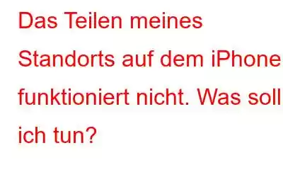 Das Teilen meines Standorts auf dem iPhone funktioniert nicht. Was soll ich tun?