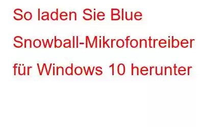 So laden Sie Blue Snowball-Mikrofontreiber für Windows 10 herunter