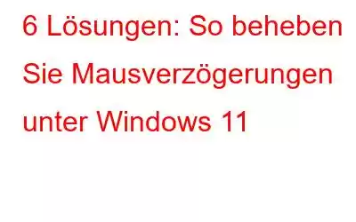 6 Lösungen: So beheben Sie Mausverzögerungen unter Windows 11