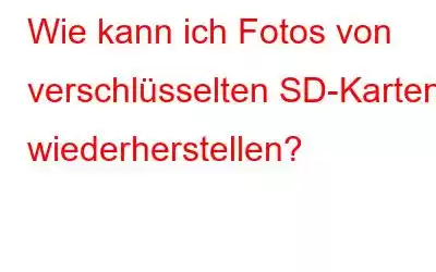 Wie kann ich Fotos von verschlüsselten SD-Karten wiederherstellen?