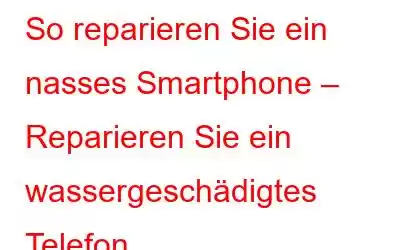 So reparieren Sie ein nasses Smartphone – Reparieren Sie ein wassergeschädigtes Telefon