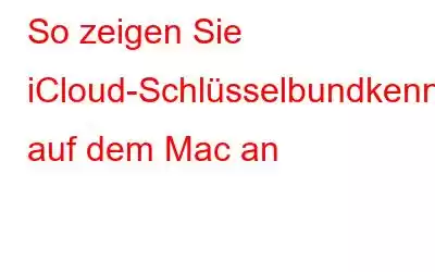 So zeigen Sie iCloud-Schlüsselbundkennwörter auf dem Mac an