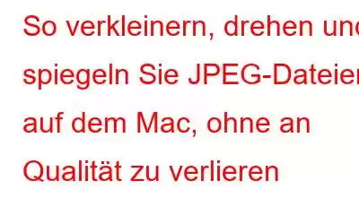 So verkleinern, drehen und spiegeln Sie JPEG-Dateien auf dem Mac, ohne an Qualität zu verlieren