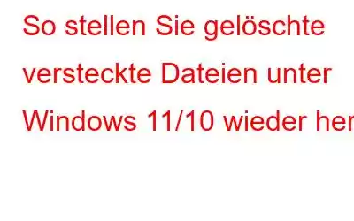 So stellen Sie gelöschte versteckte Dateien unter Windows 11/10 wieder her