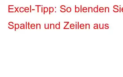 Excel-Tipp: So blenden Sie Spalten und Zeilen aus