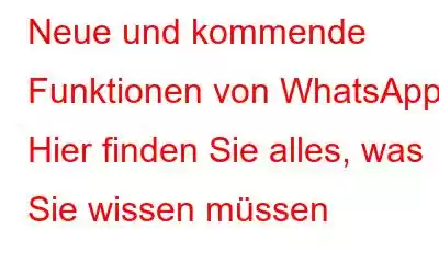 Neue und kommende Funktionen von WhatsApp: Hier finden Sie alles, was Sie wissen müssen