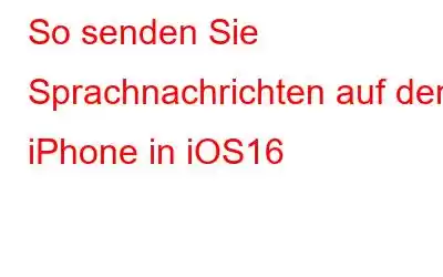 So senden Sie Sprachnachrichten auf dem iPhone in iOS16