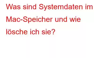 Was sind Systemdaten im Mac-Speicher und wie lösche ich sie?