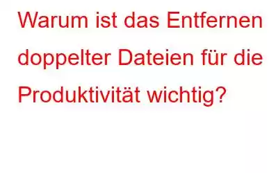 Warum ist das Entfernen doppelter Dateien für die Produktivität wichtig?