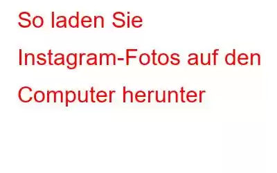 So laden Sie Instagram-Fotos auf den Computer herunter