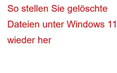 So stellen Sie gelöschte Dateien unter Windows 11 wieder her