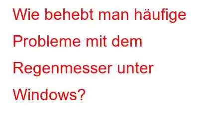 Wie behebt man häufige Probleme mit dem Regenmesser unter Windows?