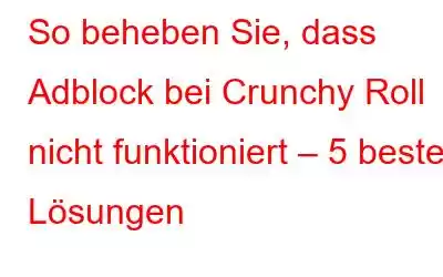 So beheben Sie, dass Adblock bei Crunchy Roll nicht funktioniert – 5 beste Lösungen