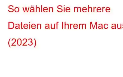 So wählen Sie mehrere Dateien auf Ihrem Mac aus (2023)