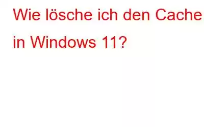 Wie lösche ich den Cache in Windows 11?