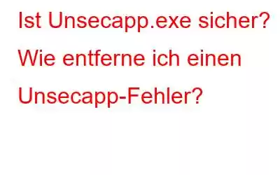 Ist Unsecapp.exe sicher? Wie entferne ich einen Unsecapp-Fehler?