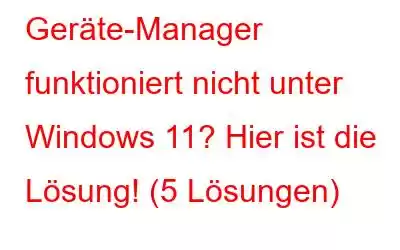 Geräte-Manager funktioniert nicht unter Windows 11? Hier ist die Lösung! (5 Lösungen)