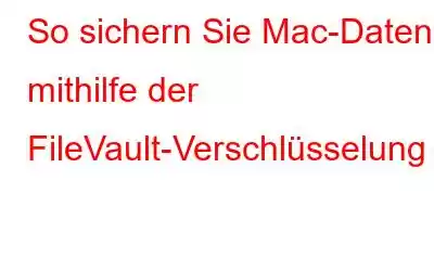 So sichern Sie Mac-Daten mithilfe der FileVault-Verschlüsselung