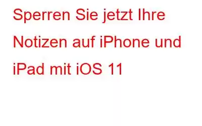 Sperren Sie jetzt Ihre Notizen auf iPhone und iPad mit iOS 11