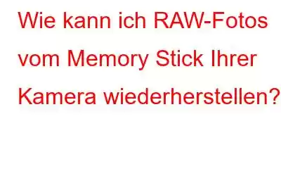 Wie kann ich RAW-Fotos vom Memory Stick Ihrer Kamera wiederherstellen?