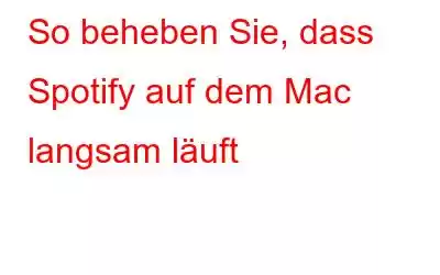 So beheben Sie, dass Spotify auf dem Mac langsam läuft