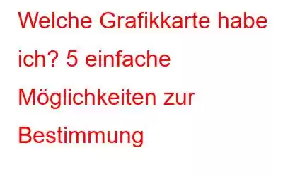 Welche Grafikkarte habe ich? 5 einfache Möglichkeiten zur Bestimmung