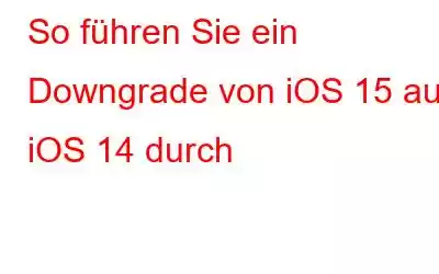 So führen Sie ein Downgrade von iOS 15 auf iOS 14 durch