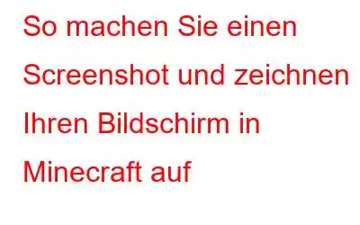 So machen Sie einen Screenshot und zeichnen Ihren Bildschirm in Minecraft auf