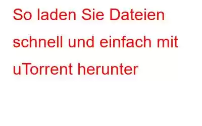 So laden Sie Dateien schnell und einfach mit uTorrent herunter