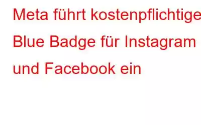 Meta führt kostenpflichtiges Blue Badge für Instagram und Facebook ein