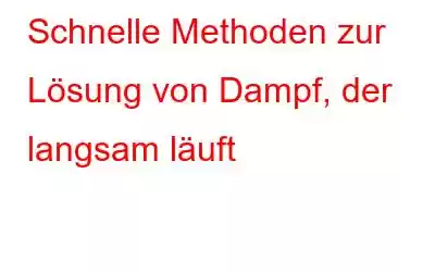 Schnelle Methoden zur Lösung von Dampf, der langsam läuft