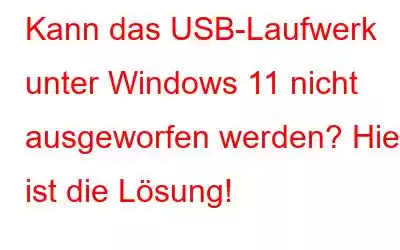 Kann das USB-Laufwerk unter Windows 11 nicht ausgeworfen werden? Hier ist die Lösung!