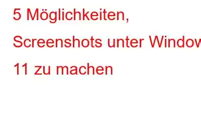 5 Möglichkeiten, Screenshots unter Windows 11 zu machen