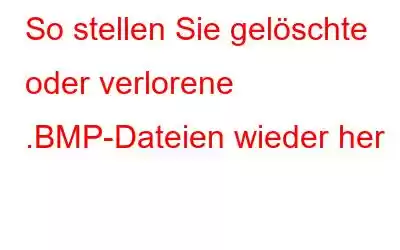 So stellen Sie gelöschte oder verlorene .BMP-Dateien wieder her